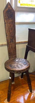 Lot 532 - An early 20th century chip-carved stained...