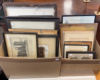 Lot 544 - Two boxes of assorted decorative pictures and...