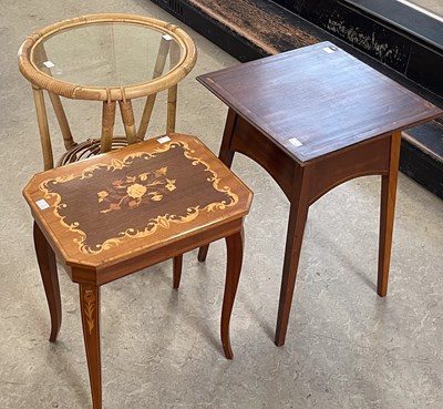 Lot 556 - Three assorted occasional tables comprising an...