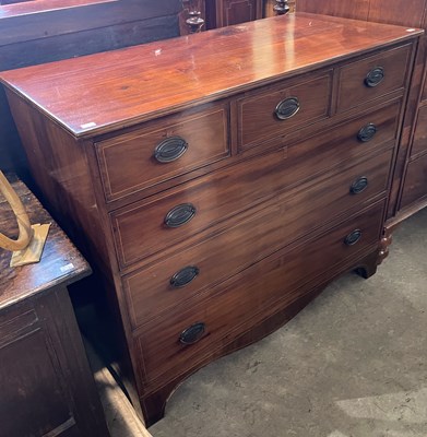 Lot 557 - A 19th century mahogany and boxwood lined...