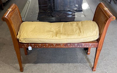 Lot 608 - A painted satinwood window seat, the...