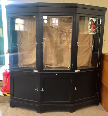 Lot 609 - A painted display cabinet, one piece, fitted...