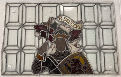 Lot 613 - A clear and stained leaded glass panel...