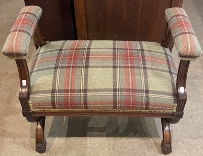 Lot 614A - An early 20th century tartan upholstered...