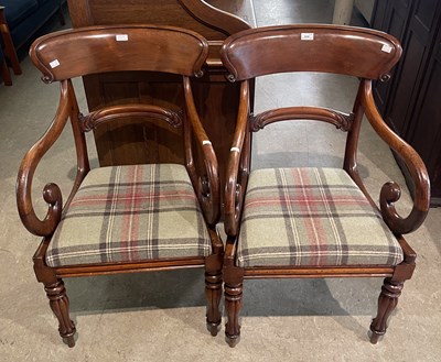 Lot 616 - A pair of William IV mahogany carver armchairs,...