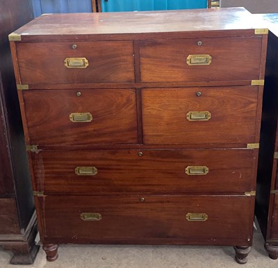 Lot 619 - A 19th century mahogany and brass bound two...