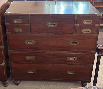 Lot 620 - A 19th century mahogany and brass bound two...