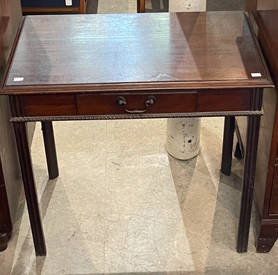 Lot 621 - A George III style mahogany side table, the...