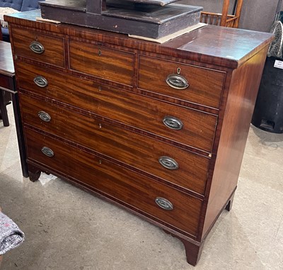 Lot 622 - A 19th century mahogany chest, fitted with...