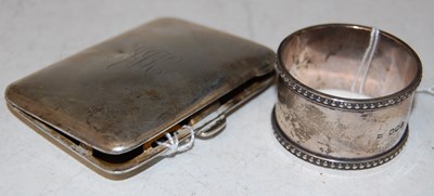 Lot 205 - A Sheffield silver napkin ring together with a...