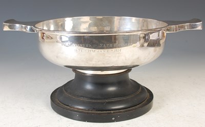 Lot 231C - A large Sheffield silver twin-handled quaich,...
