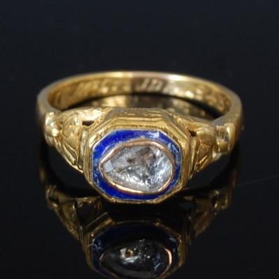 Lot 257R - An antique style gold ring, set with a pear...