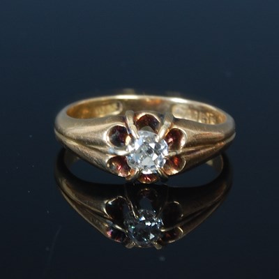 Lot 53K - An Edwardian 18ct gold dress ring, set with an...