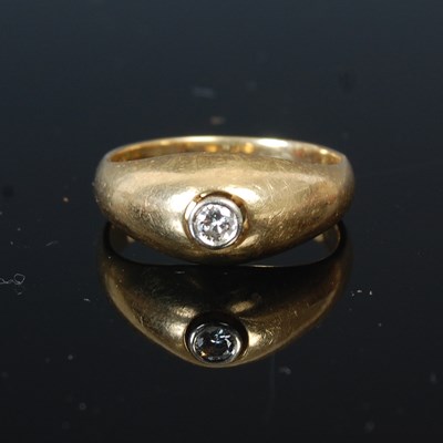 Lot 53C - An 18k gold dress ring, set with a single...