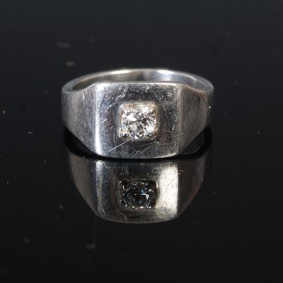 Lot 257S - A white gold dress ring, set with a single...