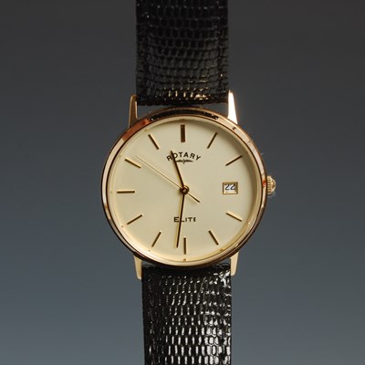 Lot 232A - A gentlemans 9ct gold Rotary Elite wristwatch,...