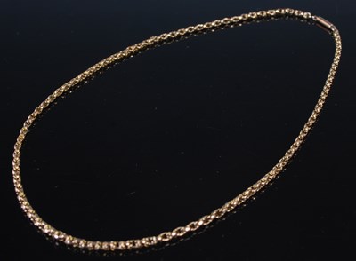 Lot 232D - A yellow metal necklace stamped '9c', 7.4 grams.