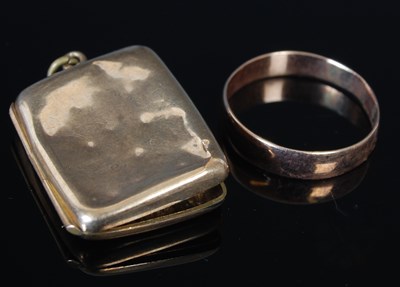 Lot 235F - A 9ct gold wedding ring, size S1/2, 1.7 grams;...