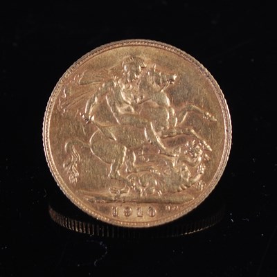Lot 240 - An Edward VII gold sovereign dated 1910.