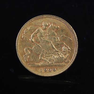 Lot 243 - A Victorian gold half sovereign dated 1900.
