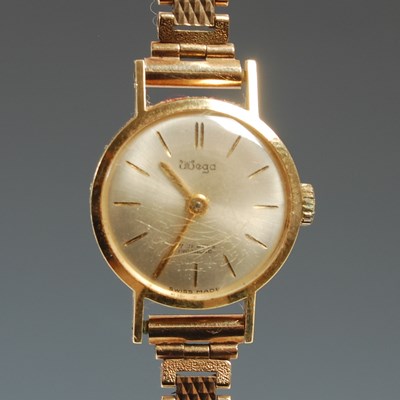 Lot 183A - A ladies 18ct gold cased Wega wristwatch, with...