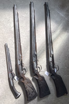 Lot 454A - Three decorative muskets, the flintlock...