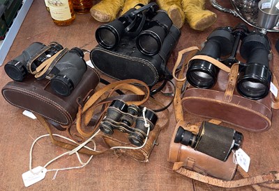 Lot 405E - Four cased pairs of binoculars to include Ross,...