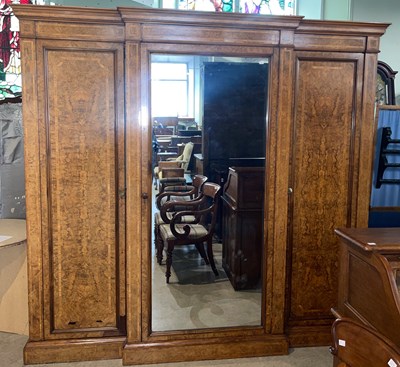 Lot 615D - A 19th century walnut and boxwood breakfront...