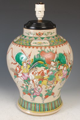 Lot 412 - A Chinese porcelain famille rose crackle glaze...
