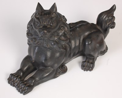 Lot 34 - A Japanese bronze figure of a Shishi, early...