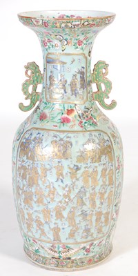 Lot 402 - A large Chinese porcelain celadon ground floor...