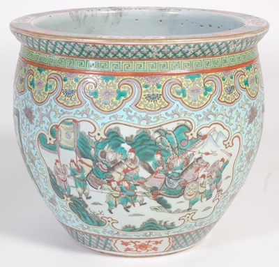 Lot 483 - A Chinese porcelain famille verte turquoise...