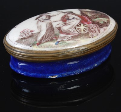 Lot 196 - An 18th century Staffordshire enamel patch box,...