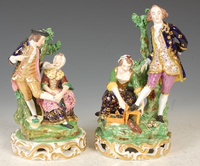 Lot 285 - Two Derby porcelain figure groups of the...