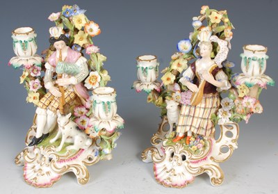 Lot 384 - A pair of 19th century English porcelain...