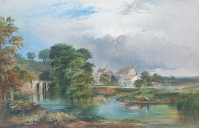 Lot 593 - 19th century English School Marshland scene...