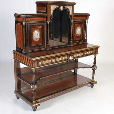 Lot 795 - A 19th century Amboyna ebonised gilt metal and...