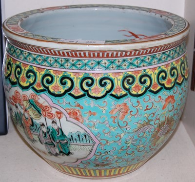 Lot 222 - A Chinese porcelain turquoise ground...