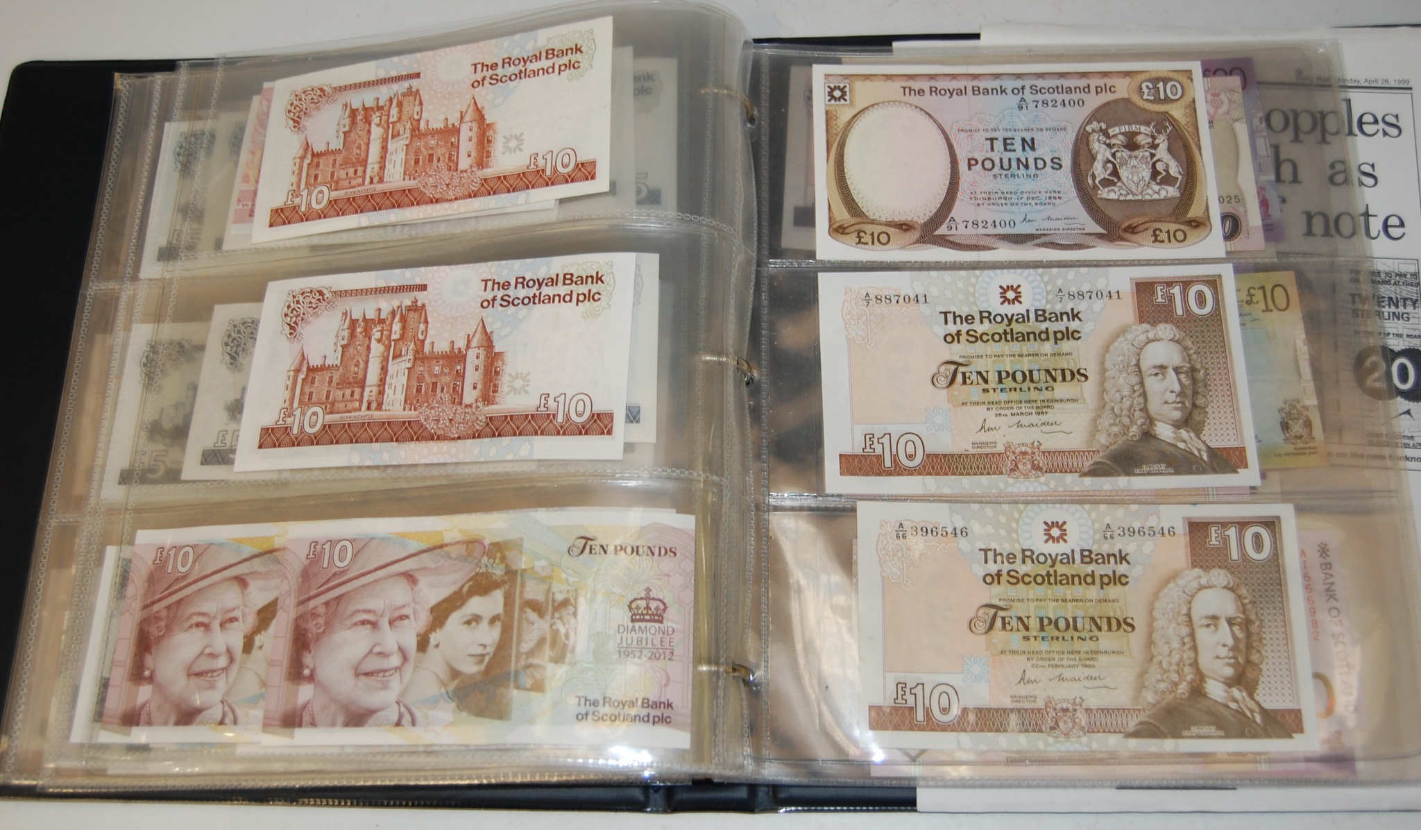 Lot 235 - Banknotes - Two folios of paper banknotes