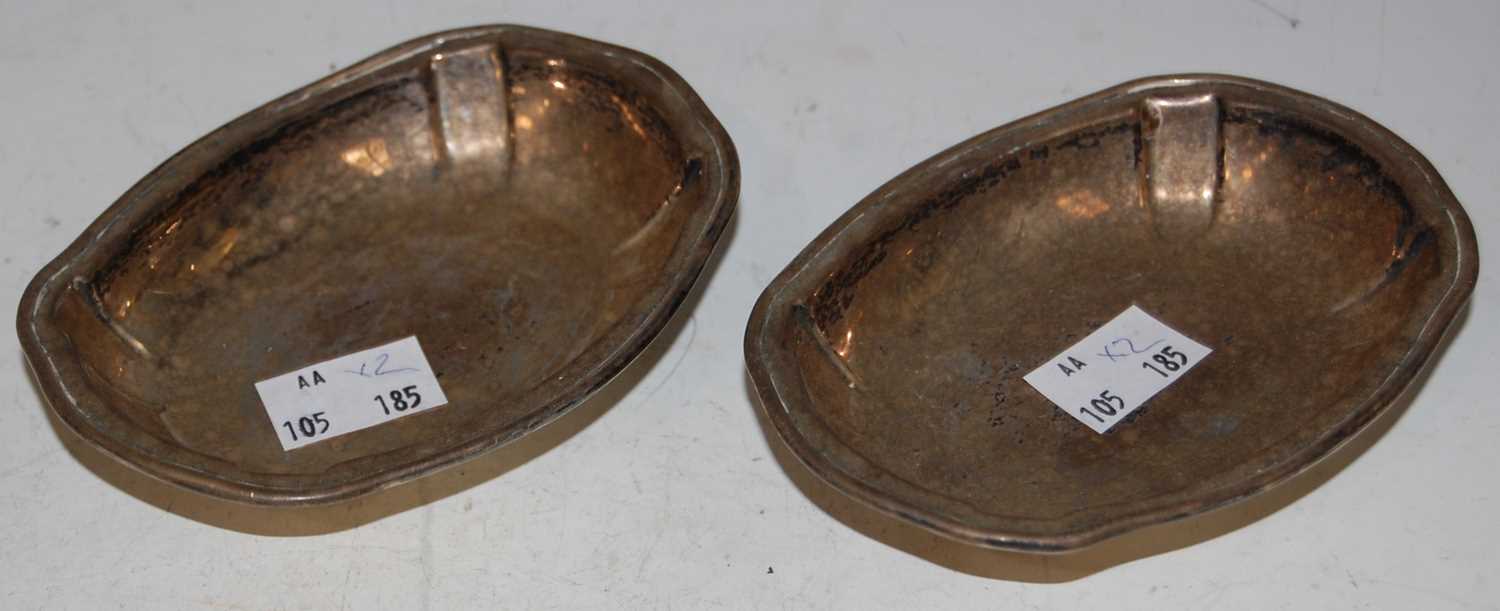 Lot 133 - A pair of Sheffield silver oval shaped footed...