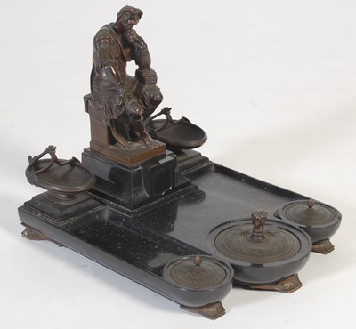 Lot 340 - A late 19th century French bronze and black...