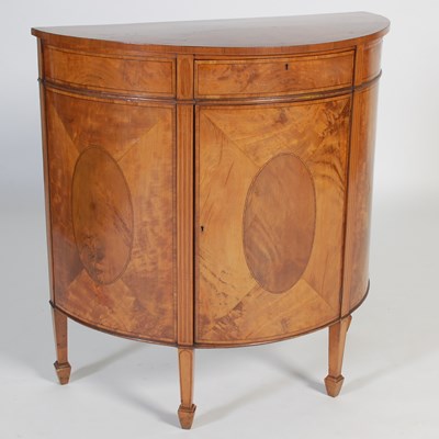 Lot 641 - A George III style satinwood and ebony lined...