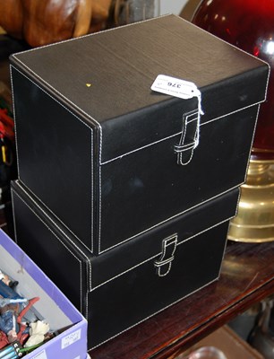 Lot 376 - Two modern black jewellery/ trinket boxes