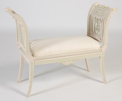 Lot 697 - A Neoclassical style green and white painted...