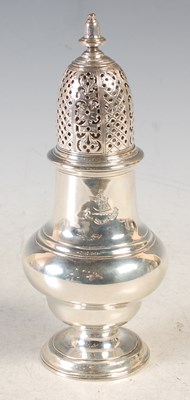 Lot 183 - A George II Scottish silver sugar caster, by...