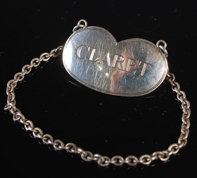 Lot 147 - An Irish provincial silver claret label, by...