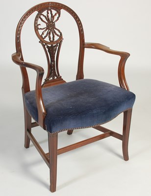 Lot 690 - A George III style mahogany carver armchair,...