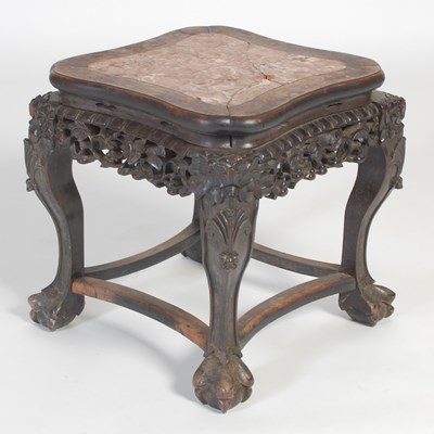 Lot 633 - A Chinese darkwood urn stand, late 19th...