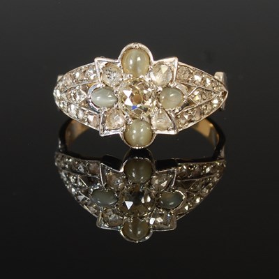Lot 97 - A Victorian diamond and cat’s eye chrysoberyl...