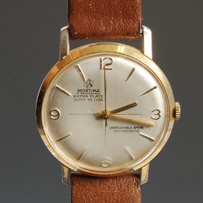 Lot 250 - A ‘Mortima’ gents gilt metal wristwatch, with...